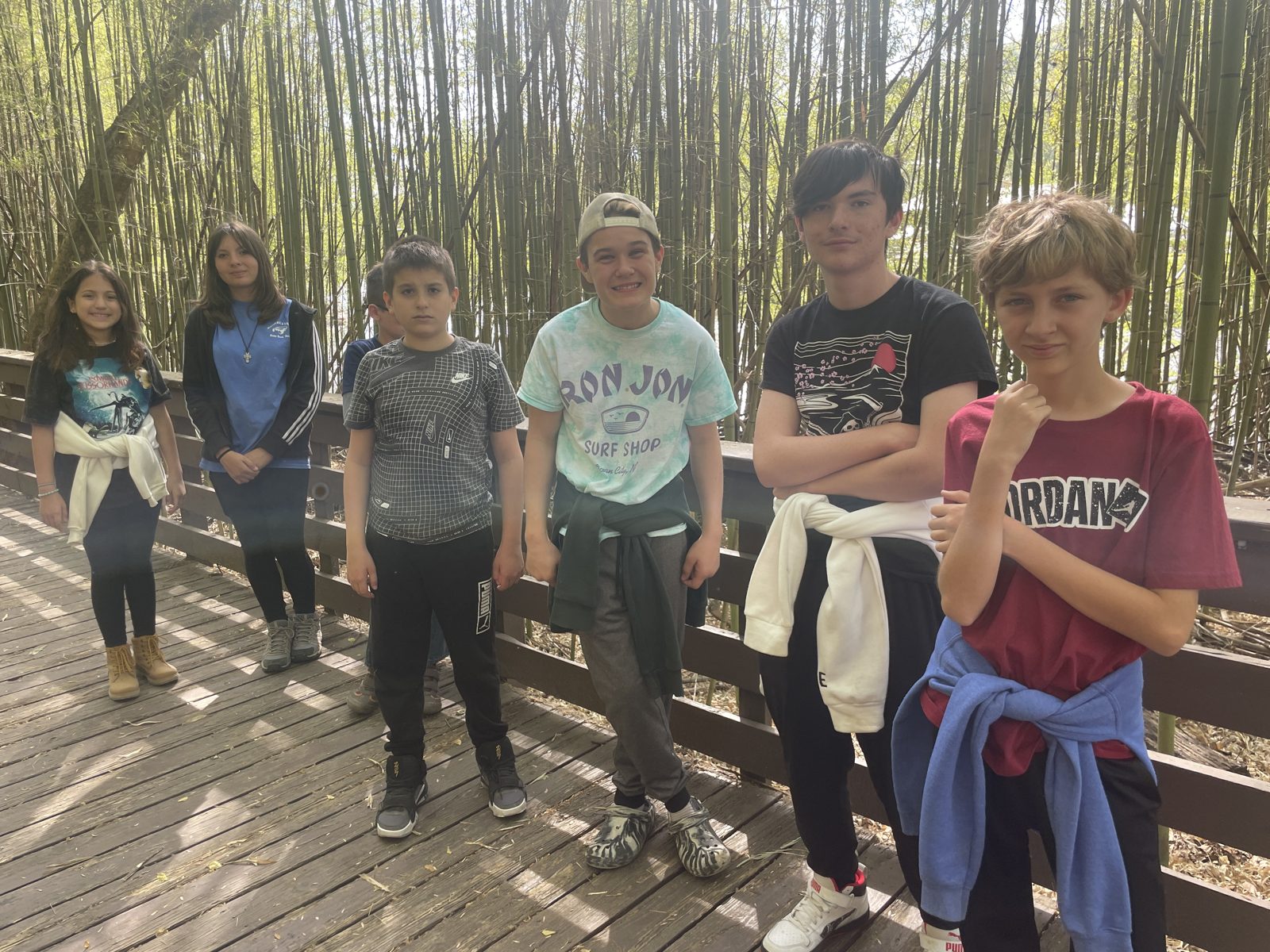 Students exploring a rocky river in the Blue Ridge Mountains