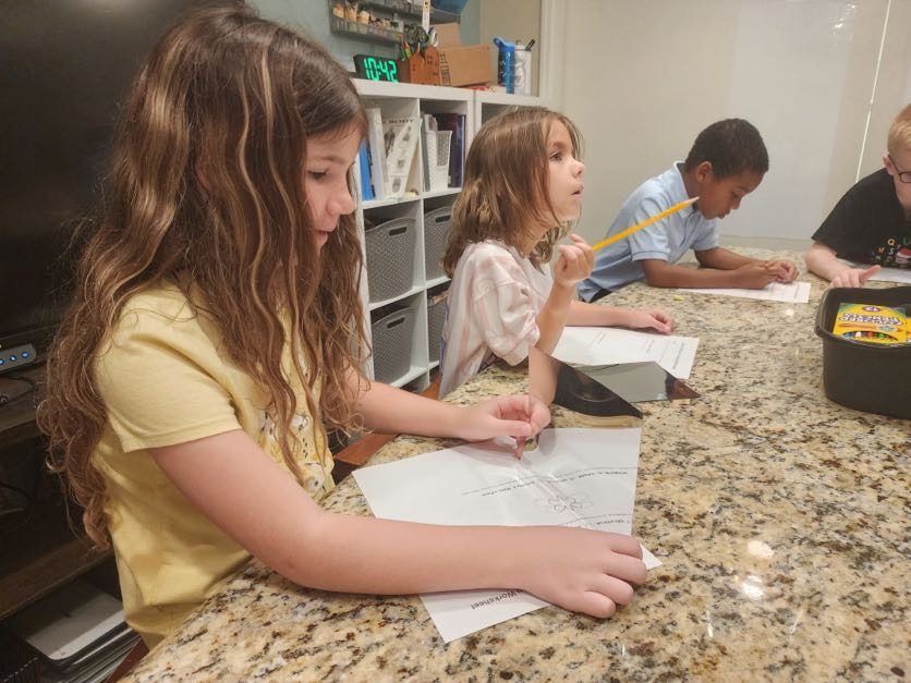 A student reading at her desk