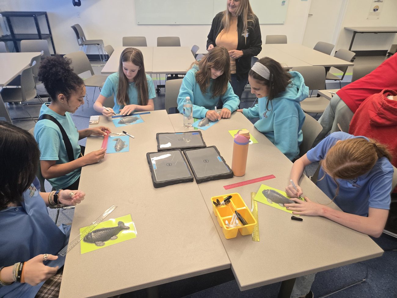 Students working together at a learning table