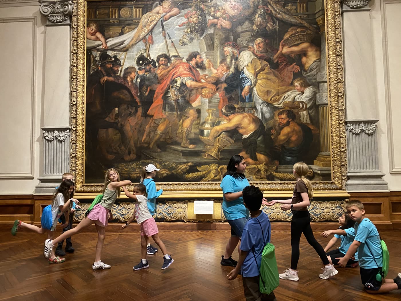 3 Oaks Academy students on a guided museum gallery visit