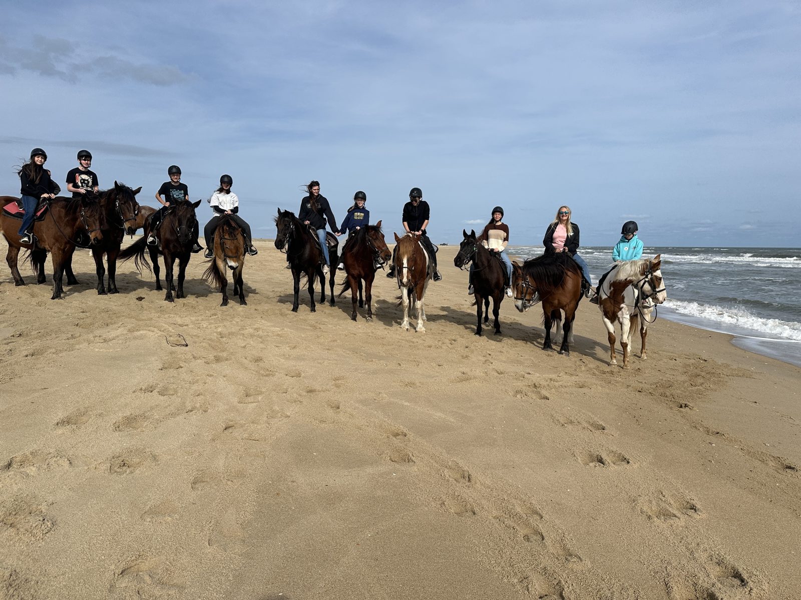 Group photo on the beach in North Carolina