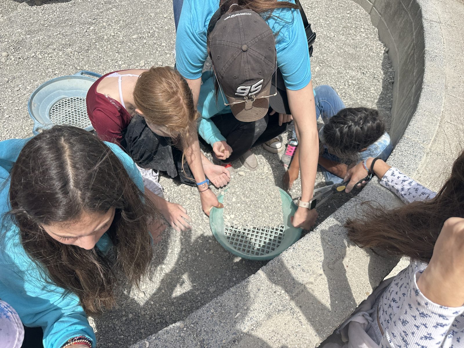 Students at the Wright Brothers memorial dunes