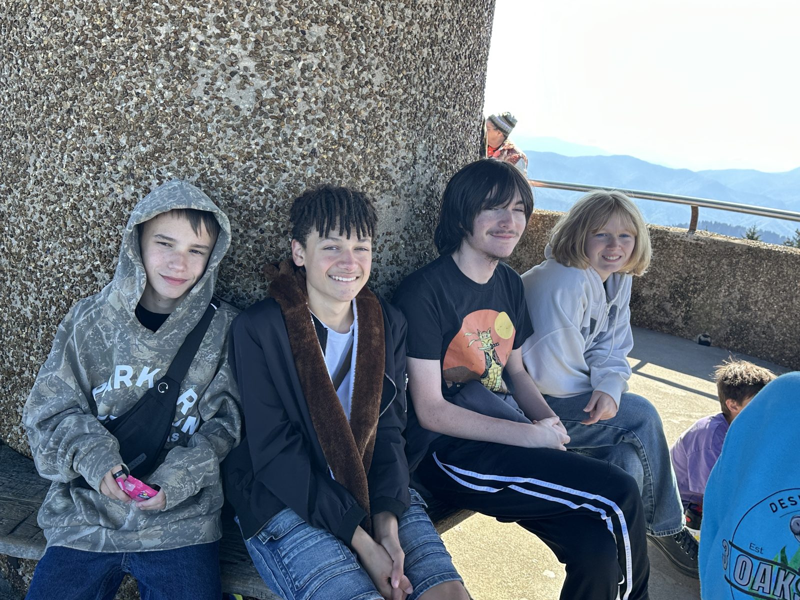 Students hiking a mountain trail in the Smoky Mountains