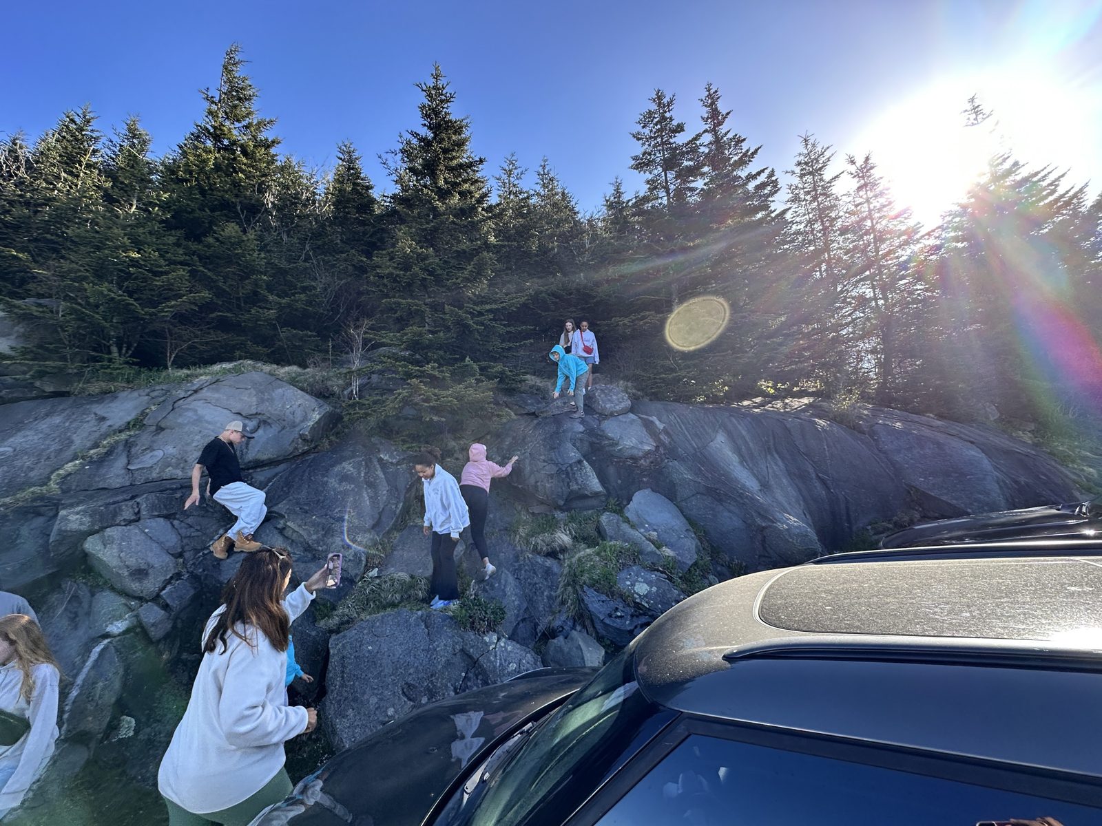 Group photo on a mountain summit in Tennessee